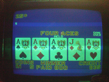 Bob's first quad of the trip, first machine I played...