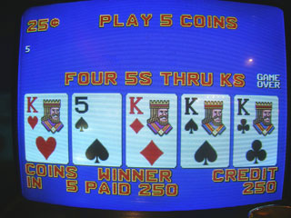 Note that no cards were held, a set of kings on the re-deal